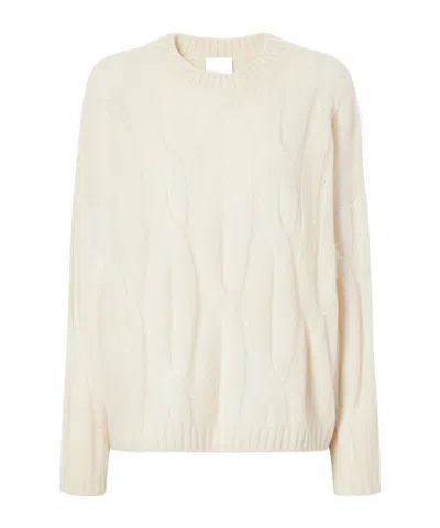 Allude Cable-knit Cashmere And Silk-blend Sweater In Neutrals