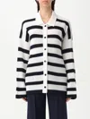 Allude Striped Cardigan With Buttons