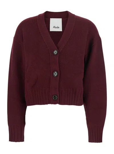 Allude Cardigan In Burgundy