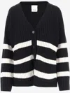 Allude Cardigan Made Of Wool Blend With Striped Pattern In Red