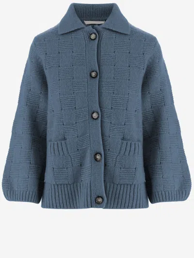 Allude Cashmere And Silk Cardigan In Blue