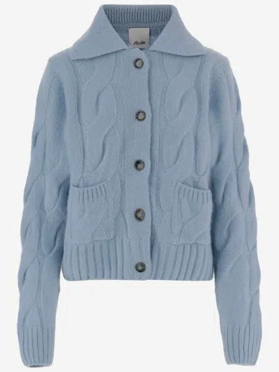 ALLUDE ALLUDE CASHMERE AND SILK CARDIGAN WITH BRAIDED PATTERN