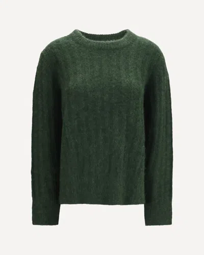 Allude Cashmere And Silk Crewneck Sweater In Green