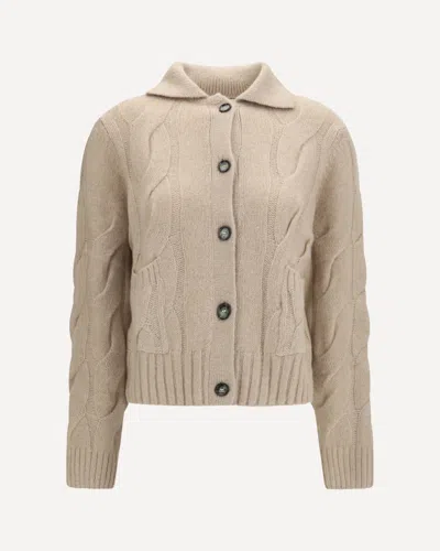 Allude Cashmere And Silk Sweater With Buttons In Beige