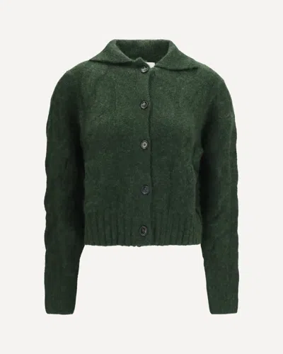 Allude Cashmere And Silk Sweater With Buttons In Green