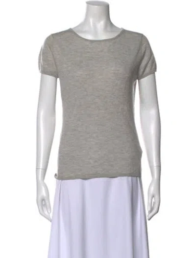 Pre-owned Allude Cashmere Bateau Neckline Sweater In Gray
