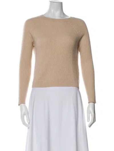 Pre-owned Allude Cashmere Bateau Neckline Sweater In Neutral
