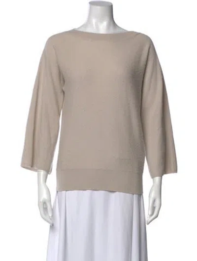 Pre-owned Allude Cashmere Bateau Neckline Sweater In Neutral