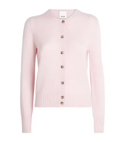 Allude Cashmere Button-up Cardigan In Pink