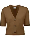 Allude V-neck Cashmere Cardigan In Brown