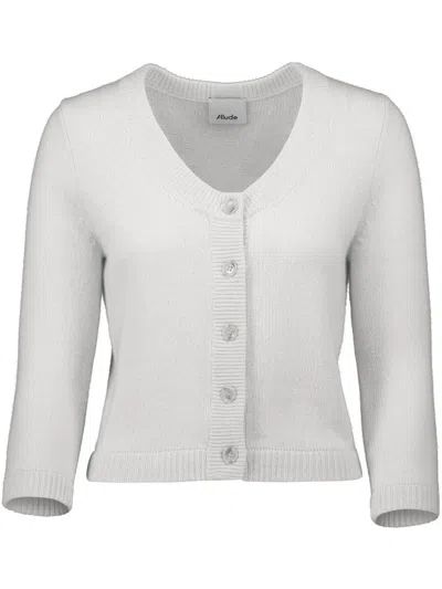 Allude Cashmere Cardigan In White
