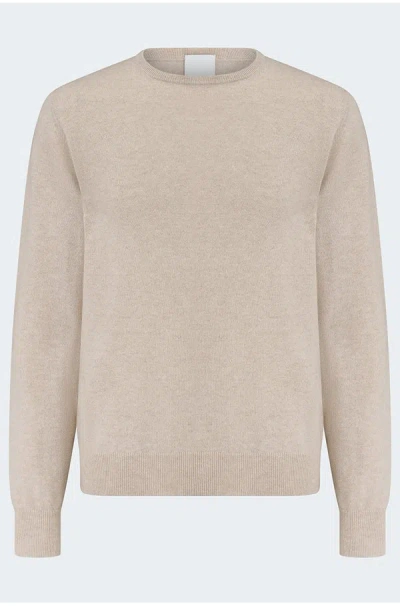 Allude Cashmere Crew Neck In Marble In Sand