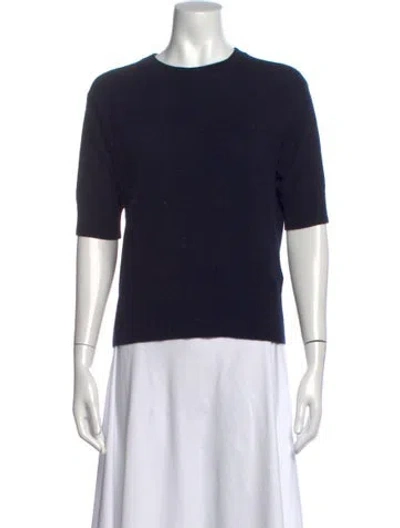 Pre-owned Allude Cashmere Crew Neck Sweater In Black