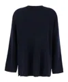 Allude Blue Relaxed Crewneck Sweater In Cashmere Woman In Black
