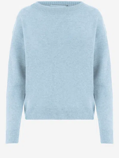 Allude Cashmere Crew Neck Sweater In Blue