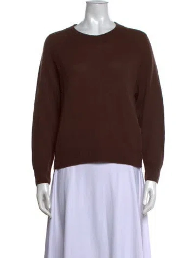 Pre-owned Allude Cashmere Crew Neck Sweater In Brown
