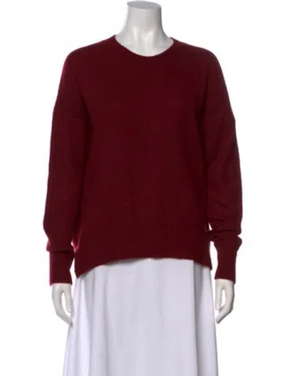 Pre-owned Allude Cashmere Crew Neck Sweater In Burgundy