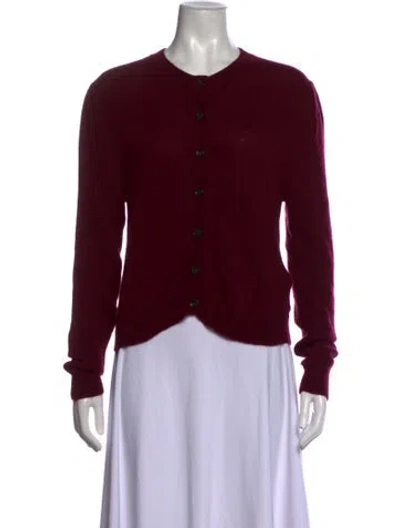Pre-owned Allude Cashmere Crew Neck Sweater In Burgundy