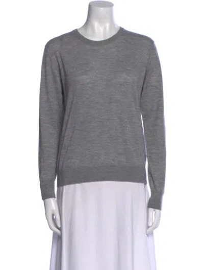 Pre-owned Allude Cashmere Crew Neck Sweater In Gray