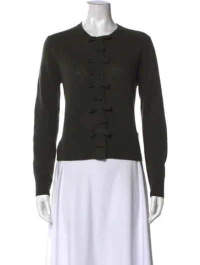 Pre-owned Allude Cashmere Crew Neck Sweater In Green