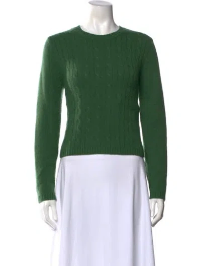 Pre-owned Allude Cashmere Crew Neck Sweater In Green
