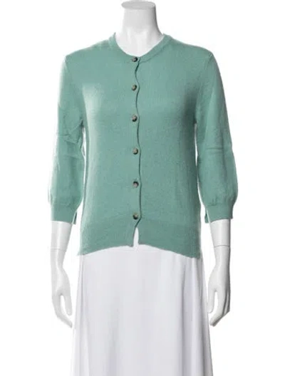 Pre-owned Allude Cashmere Crew Neck Sweater In Green