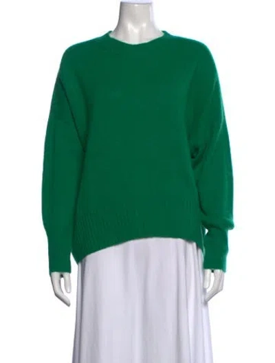 Pre-owned Allude Cashmere Crew Neck Sweater In Green