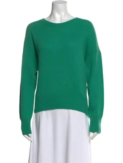 Pre-owned Allude Cashmere Crew Neck Sweater In Green