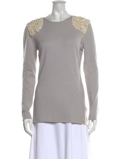 Pre-owned Allude Cashmere Crew Neck Sweater In Grey