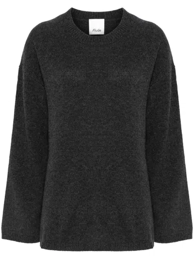 Allude Cashmere Crew-neck Sweater In Grey
