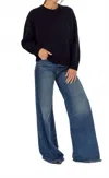 Allude Cashmere Crew Neck Sweater In Black In Black