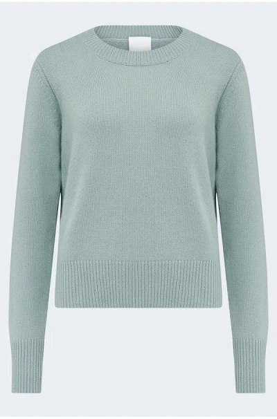 Allude Cashmere Crew Neck Sweater In Sage In Green