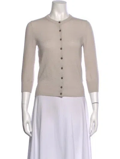 Pre-owned Allude Cashmere Crew Neck Sweater In Neutral