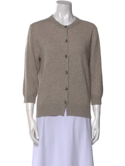 Pre-owned Allude Cashmere Crew Neck Sweater In Neutral