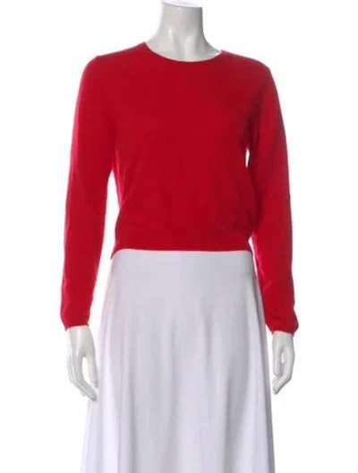 Pre-owned Allude Cashmere Crew Neck Sweater In Red