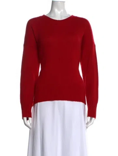 Pre-owned Allude Cashmere Crew Neck Sweater In Red