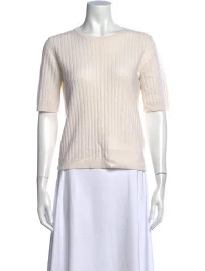 Pre-owned Allude Cashmere Crew Neck Top In Neutral