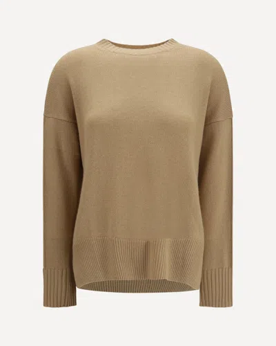 Allude Cashmere Crewneck Sweater In Beige