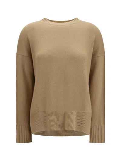 Allude Cashmere Crewneck Sweater In Brown
