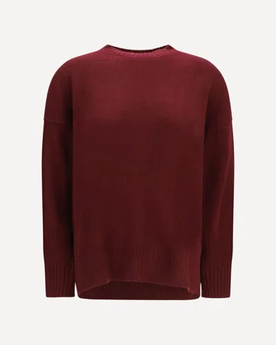 Allude Cashmere Crewneck Sweater In Bordeaux