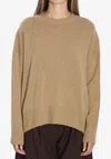 Allude Cashmere Crewneck Sweater In Brown