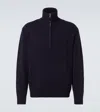 Allude Zipped High-neck Wool-blend Sweater In 14