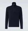 Allude Cashmere Half-zip Sweater In Black