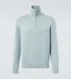 Allude Cashmere Half-zip Sweater In Blue