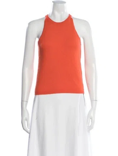 Pre-owned Allude Cashmere Halterneck Top In Orange
