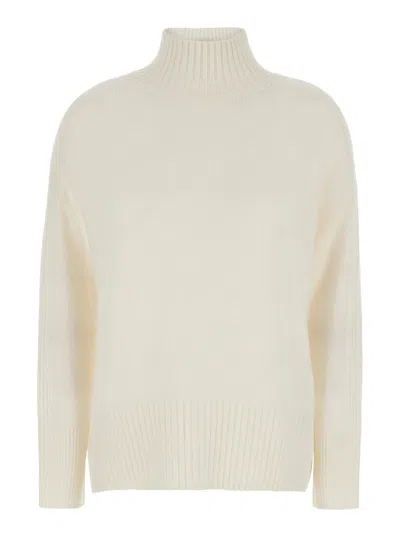 Allude Cashmere High Neck Pull In White
