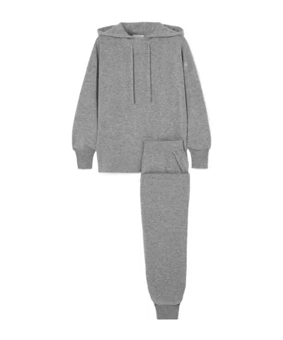 Allude Cashmere Hoodie And Track Pants Set In Gray