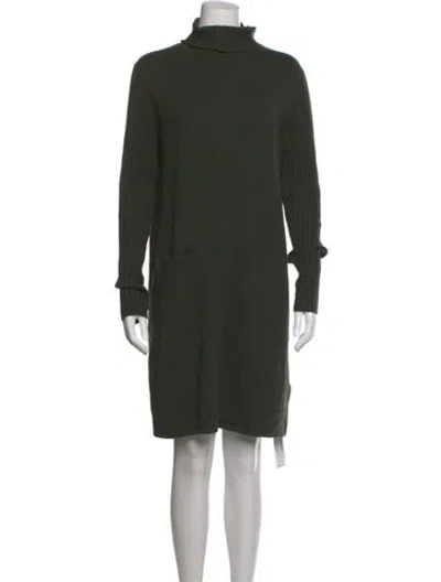Pre-owned Allude Cashmere Knee-length Dress In Green