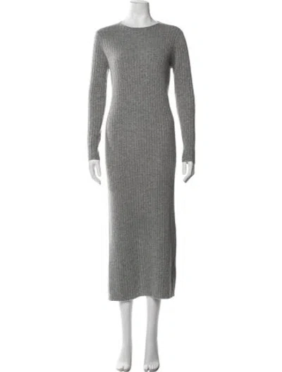 Pre-owned Allude Cashmere Long Dress In Gray