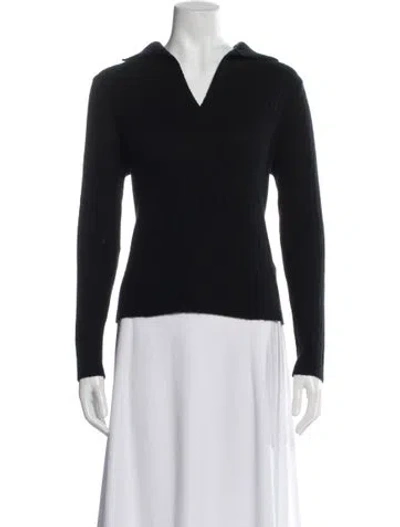 Pre-owned Allude Cashmere Long Sleeve Top In Black